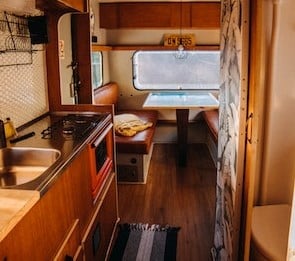 Campervan with camper van oven